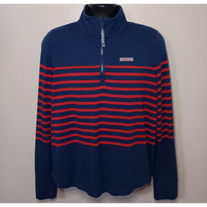 Vineyard Vines Shep Shirt Women’s Medium 1/4 Zip Sweatshirt Sweater Striped